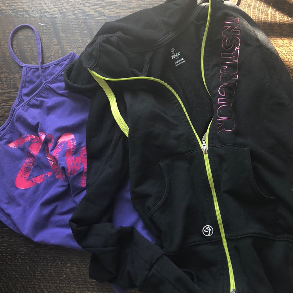 Zumba instructor zip up and Zumba tank Set